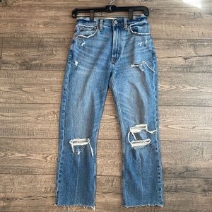 Abercrombie ultra high rise ankle straight jeans